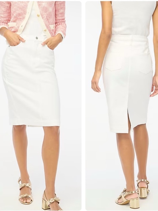 J. Crew Factory Dresses & Skirts - NWT J.Crew White Denim Midi Skirt Women’s Size 10